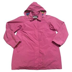 Totes Raincoat w/ Detachable Hood Inner Stripe Pattern Size Large